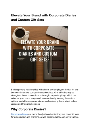 Elevate Your Brand with Corporate Diaries and Custom Gift Sets
