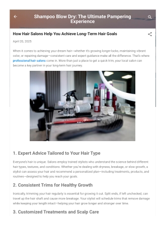How Hair Salons Help You Achieve Long-Term Hair Goals