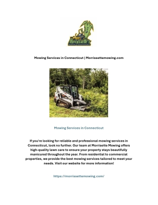 Mowing Services in Connecticut | Morrissettemowing.com