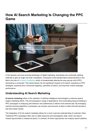 How AI Search Marketing Is Changing the PPC Game