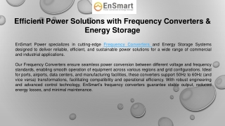 Efficient Power Solutions with Frequency Converters & Energy Storage