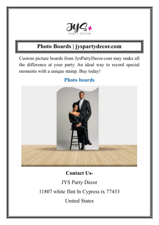 Photo Boards jyspartydecor.com