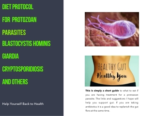 Diet Protocol For Protozoan Parasites Blastocystis Hominis Giardia Cryptosporidi