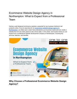 Ecommerce Website Design Agency in Northampton_ What to Expect from a Professional Team