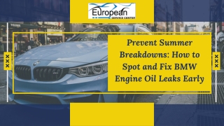 Prevent Summer Breakdowns How to Spot and Fix BMW Engine Oil Leaks Early