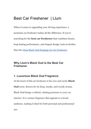 Best Car Freshener  _ Llum
