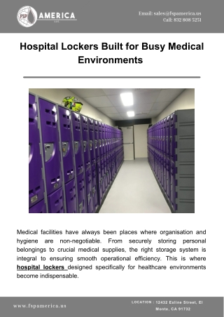 Hospital Lockers Built for Busy Medical Environments 