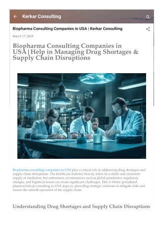 Biopharma Consulting Companies in USA