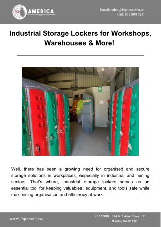 Industrial Storage Lockers for Workshops, Warehouses & More! 