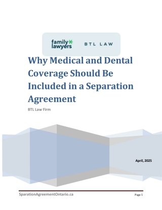 Why Medical and Dental Coverage Should Be Included in a Separation Agreement