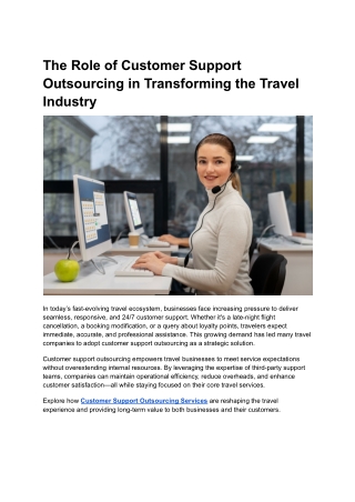 Customer Support Outsourcing in Travel: A Smart Strategy for 2025