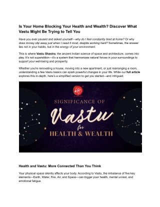 Is Your Home Blocking Your Health and Wealth (1)