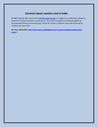 Cervical cancer vaccine cost in india