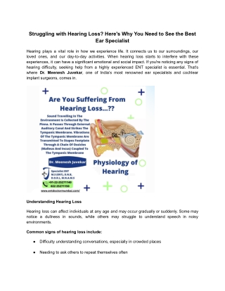 Struggling with Hearing Loss_ Here's Why You Need to See the Best Ear Specialist