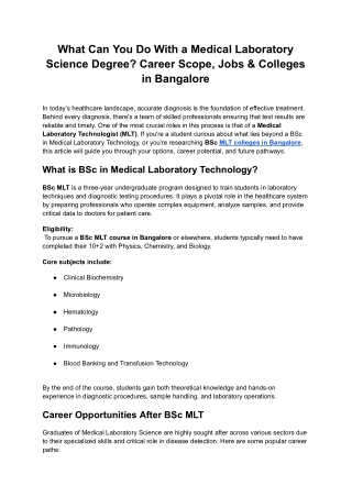 What Can You Do With a Medical Laboratory Science Degree_ Career Scope, Jobs & Colleges in Bangalore