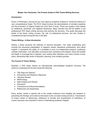 PhD Thesis Writing Services in 2025 What Every Scholar Must Know