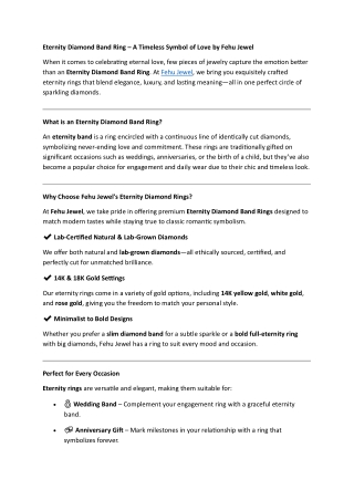 Eternity Diamond Band Ring