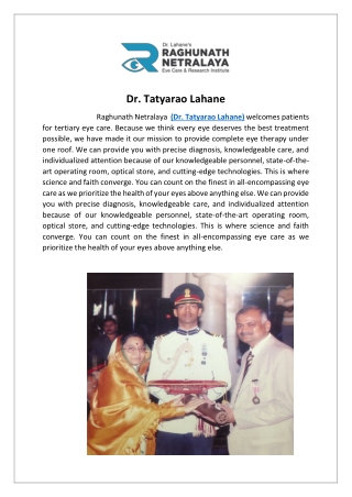 Dr. Tatyarao Lahane