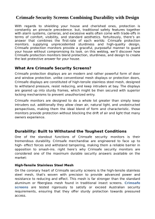 Crimsafe Security Screens Combining Durability with Design