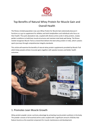 Why Natural Whey Protein Is Best for Muscle Gain & Health