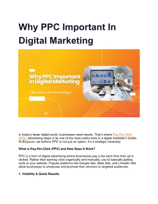 Why PPC Important In Digital Marketing