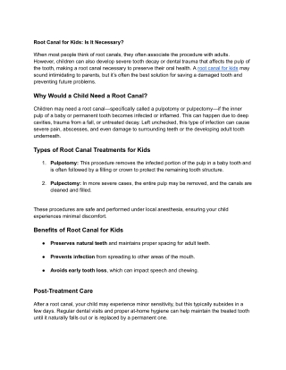 Root Canal for Kids_ Is It Necessary