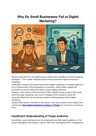 Reasons Why Small Businesses Struggle with Digital Marketing