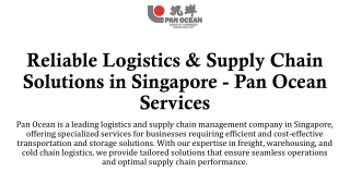 Cold Room Storage & NVOCC Services Singapore | Pan Ocean Group