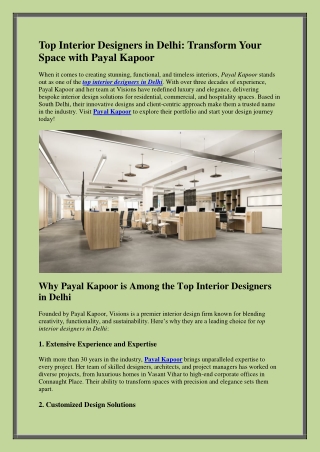 Top Interior Designers in Delhi