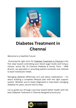 Diabetes Treatment in Chennai