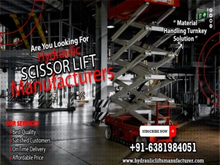 Hydraulic Scissor Lift Manufacturers Bangalore