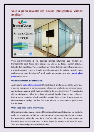 smart glass preço