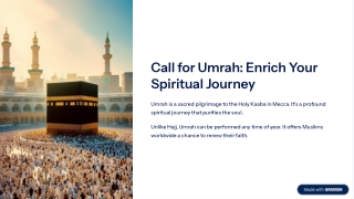 Call for Umrah:Enrich Your Spiritual Journey