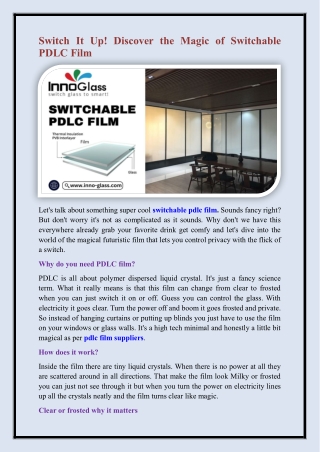 switchable pdlc film