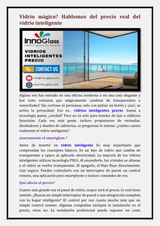 vidrios inteligentes precio