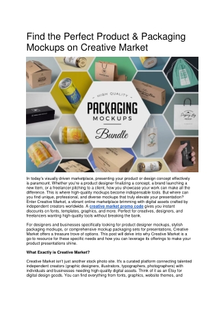 Find the Perfect Product & Packaging Mockups on Creative Market