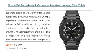 Timex UFC Strength Black Octogonal Dial Quartz Analog Men Watch