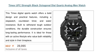 Timex UFC Strength Black Octogonal Dial Quartz Analog Men Watch