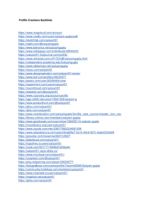 Profile Creations Backlinks