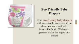 Eco Friendly Baby Diapers