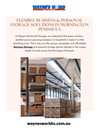 Reliable Business & Personal Storage Solutions | Wayne’s World Self Storage