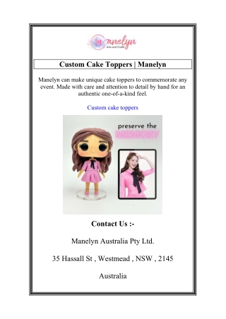 Custom Cake Toppers | Manelyn