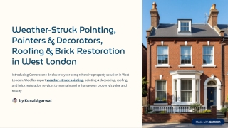 Weather-Struck Pointing Specialists – Precision Brickwork from Cornerstone Brick