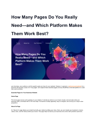 How Many Pages Ease of Use: WordPress is intuitive, even for bDo You Really Need