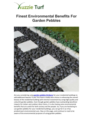 Finest Environmental Benefits For Garden Pebbles