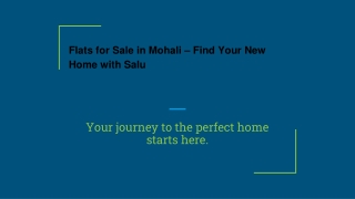 Flats for Sale in Mohali – Find Your New Home with Salu