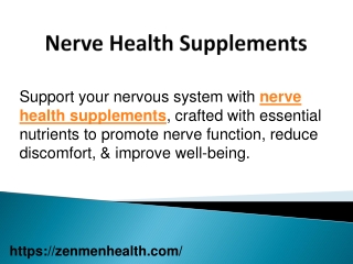 Nerve Health Supplements