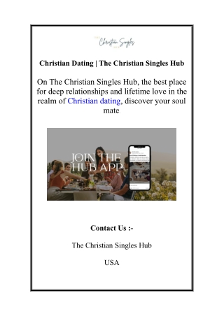 Christian Dating | The Christian Singles Hub