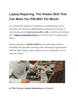 Laptop Repairing The Hidden Skill That Can Make You ₹50,000  Per Month