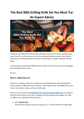 The Best BBQ Grilling Knife Set You Must Try: An Expert Advice